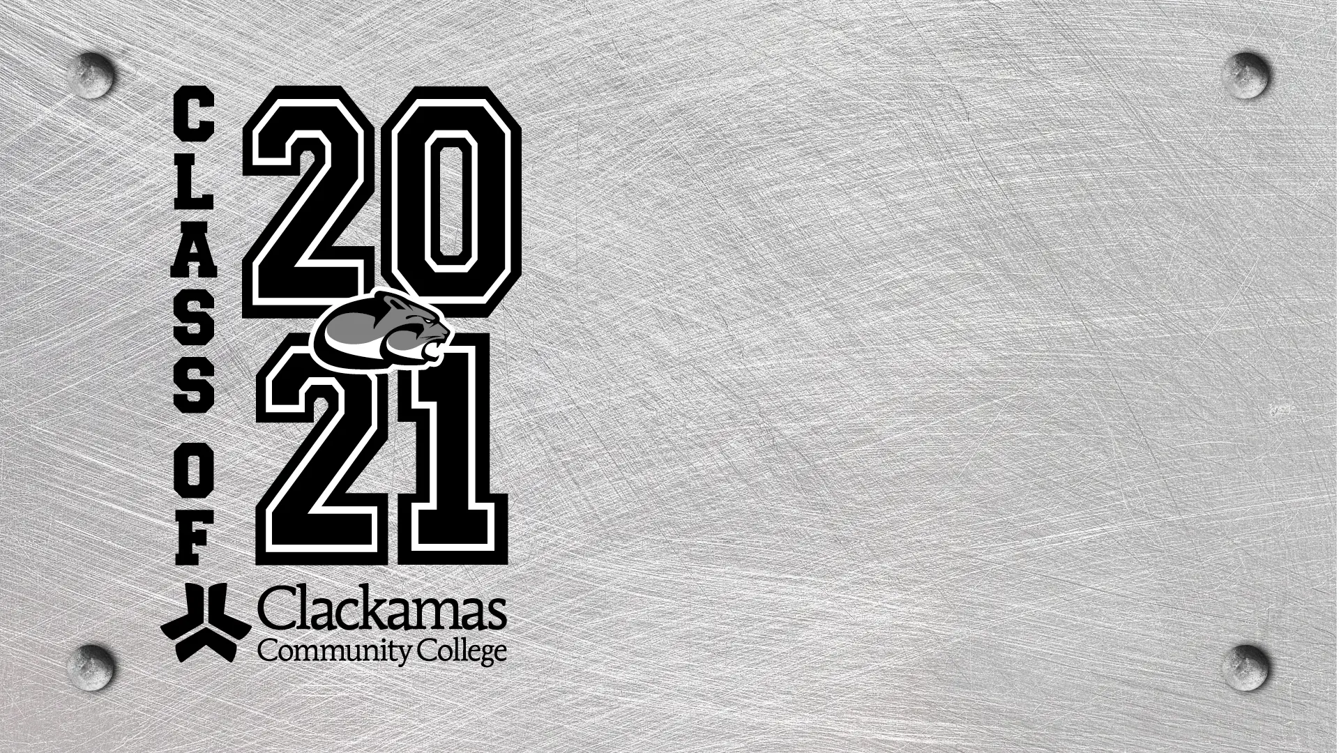 Zoom background of Class of 2021 black-and-white stencil