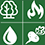 Natural Resources EFA icon logos, a tree, flame, water drop and turnip